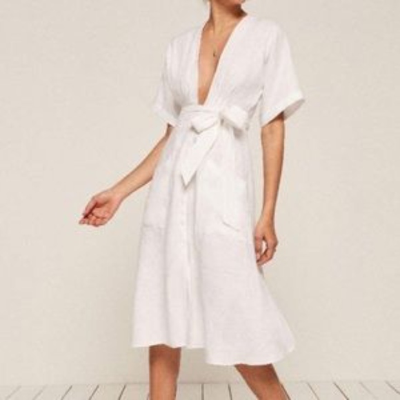 Reformation Dresses | Reformation White Linen Dress | Poshmark